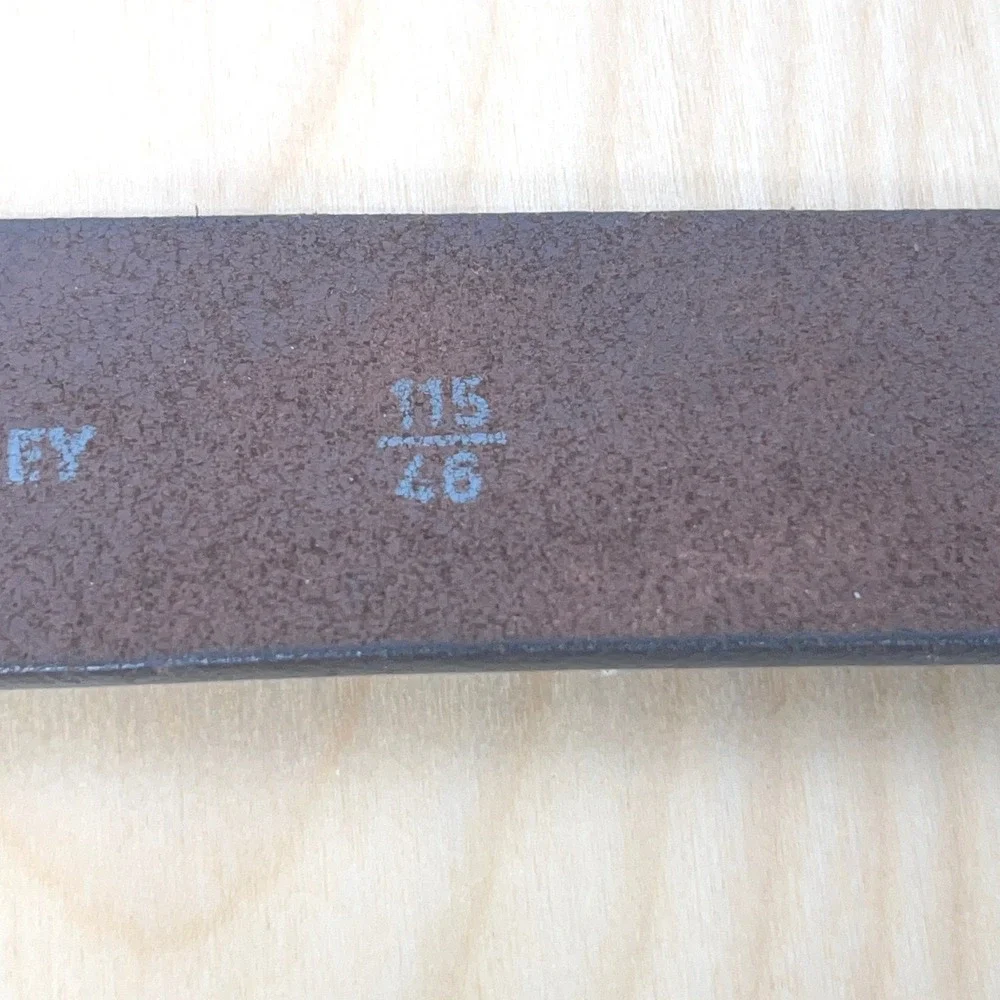 Mens Brown Leather Belt Silver Buckle Rina‎ Leather Made in Turkey Sz 46